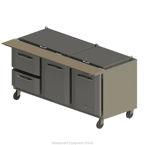 Victory VSPD72-30B-4 Refrigerated Counter, Mega Top Sandwich / Salad Unit