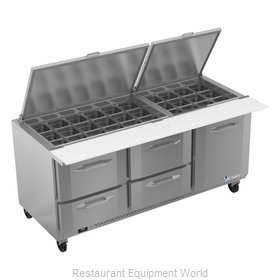 Victory VSPD72HC-30B-4 Refrigerated Counter, Mega Top Sandwich / Salad Unit