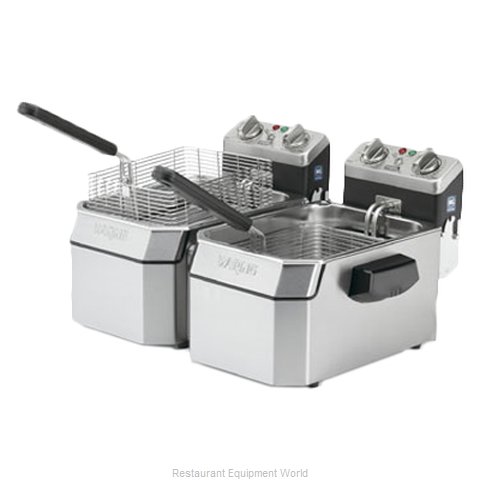 Waring WDF1500BD Fryer, Electric, Countertop, Split Pot