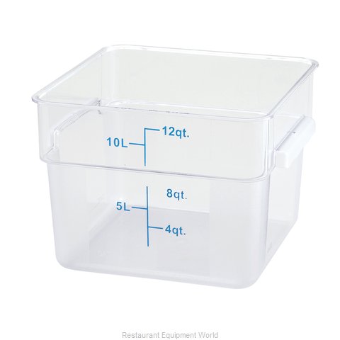 6-Quart Clear Square Polycarbonate Food Storage Container NSF Winco PCSC-6C 