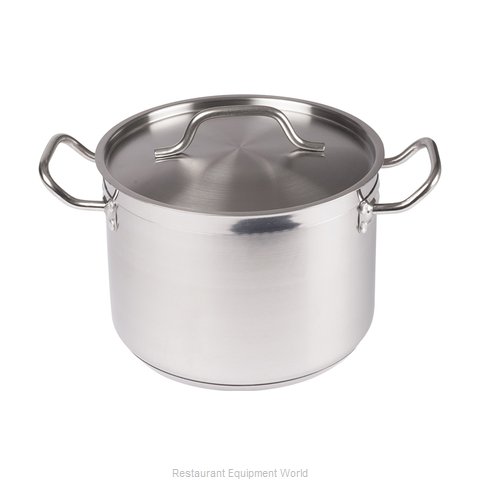 Winco 8-1/2 Quart Aluminum Stock Pot with Reinforced Rim and Riveted  HandleS